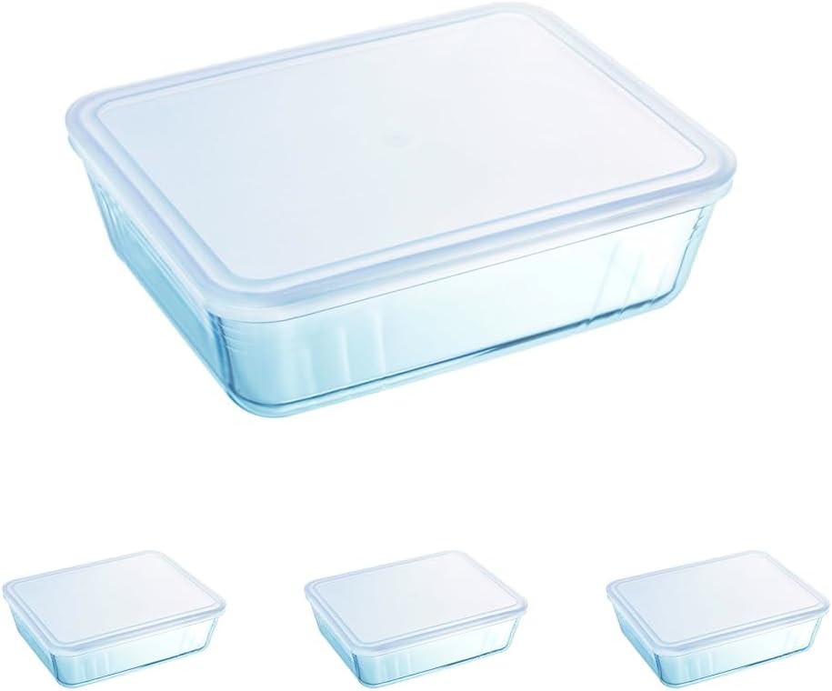 Pyrex - Cook & Freeze - plat rectangulaire 22x17 cm - avec couvercle, lot de 4