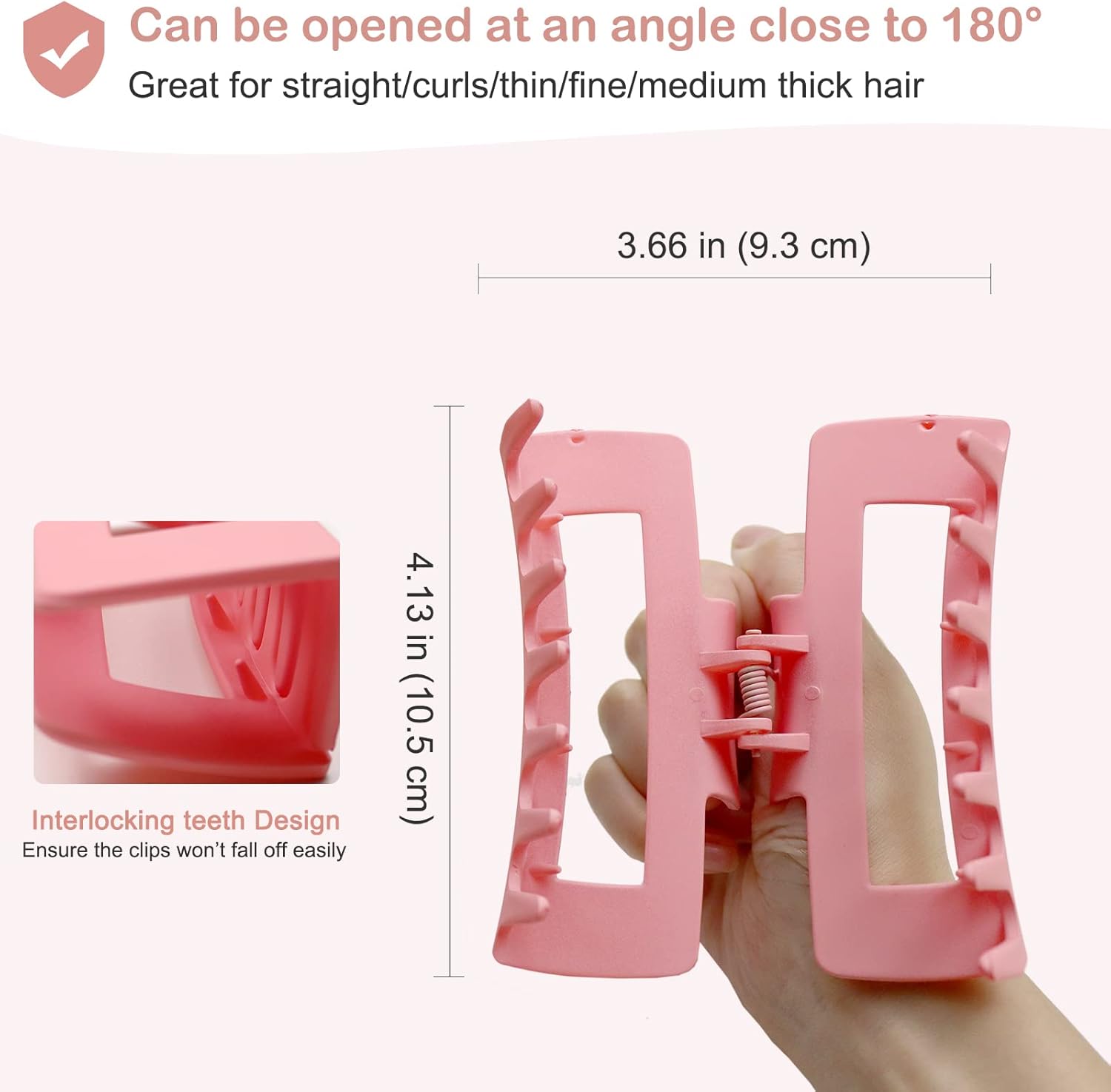 Kavya - 6 Pinces à cheveux - 10,5cm - antidérapantes, pince crabe, épais