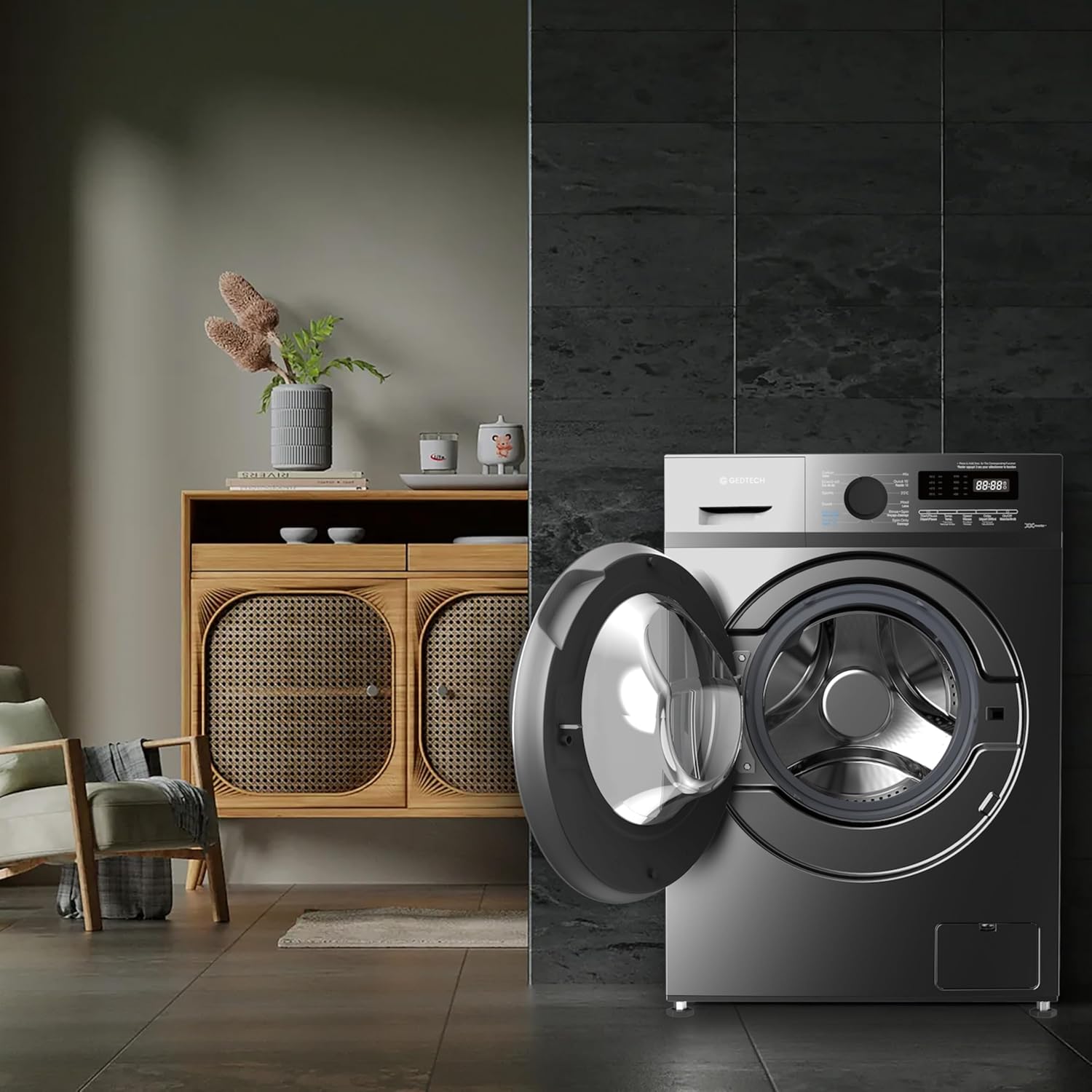 GEDTECH - Lave-linge frontal 7kg, 1200 tr/mn, 16 programmes, éco, GLL71200BL