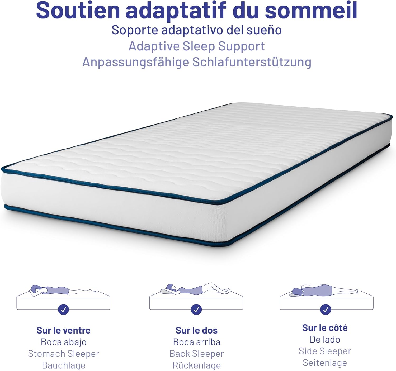 NATURALEX - Perfect Sleep - 90x190 cm - mémoire de forme, latex, 7 zones, réversible