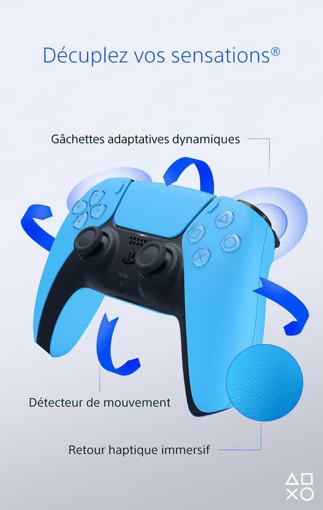 Sony - DualSense PS5 - manette sans fil, batterie rechargeable, Bluetooth