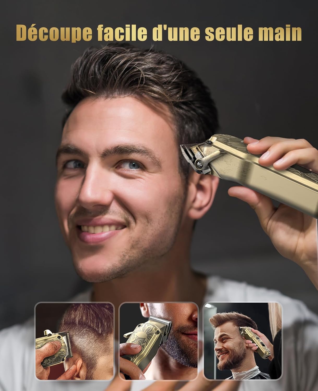 Jack & Rose - tondeuse cheveux/barbe IPX7 - LED - sans fil - Bronze