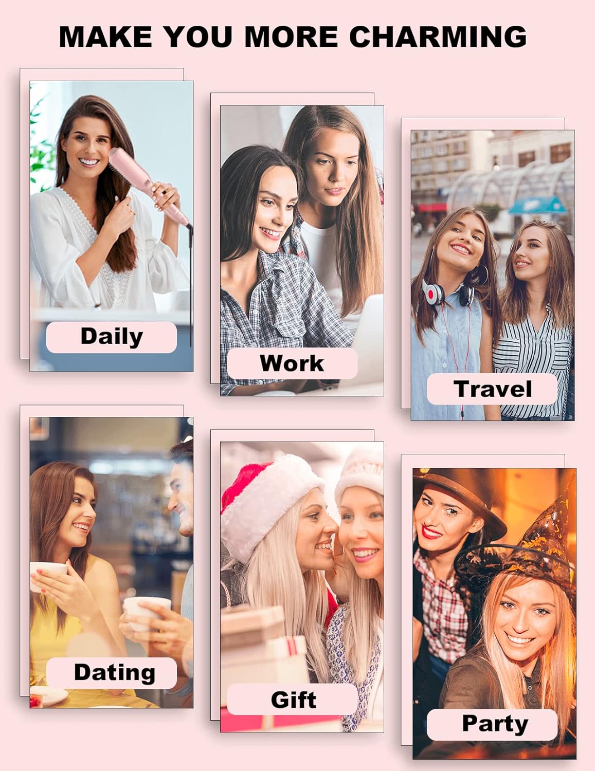 LANDOT - Brosse lissante ionique 2en1 - céramique, 120-230°, antistatique