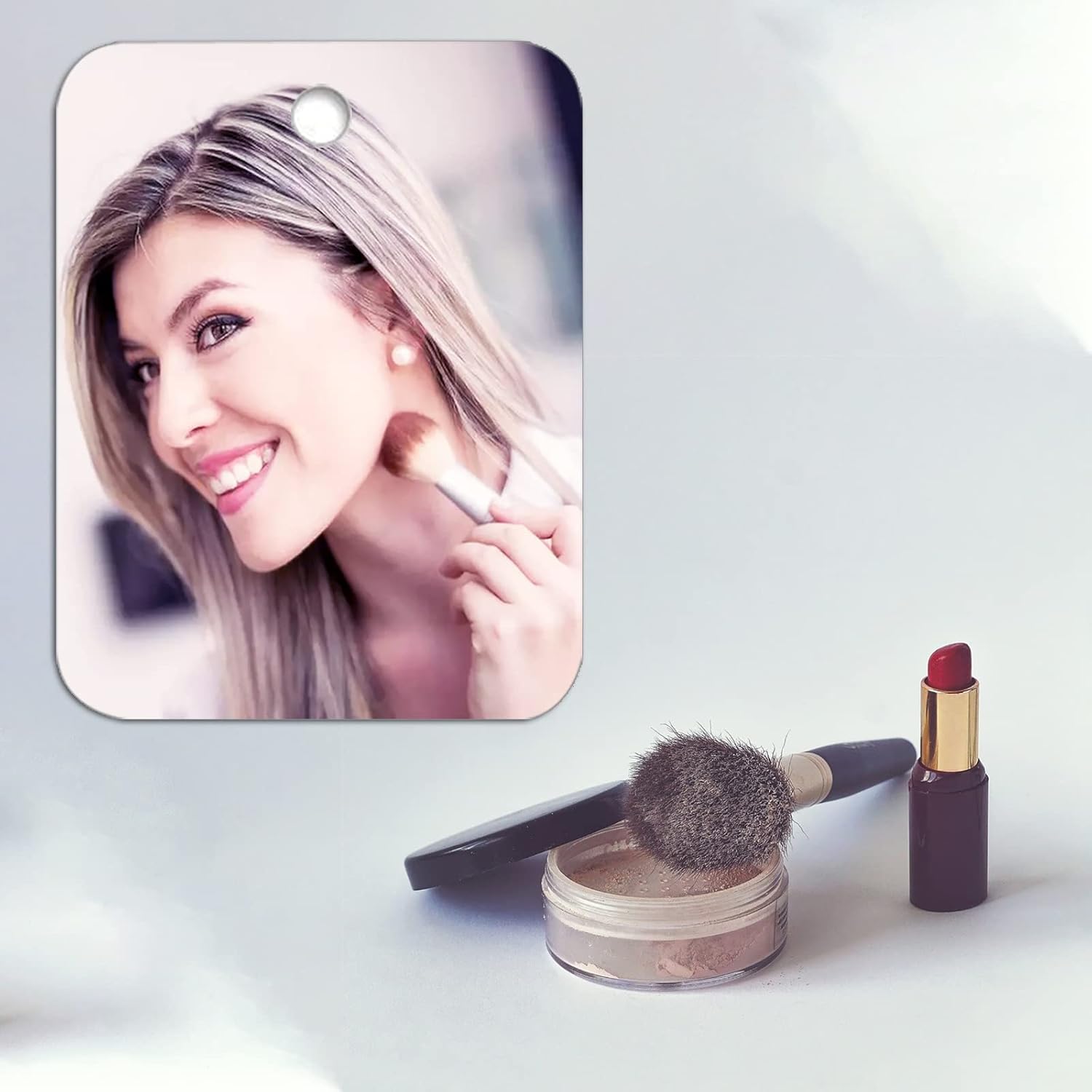 Miroir de douche acrylique ventouse, 28x19cm, camping voyage