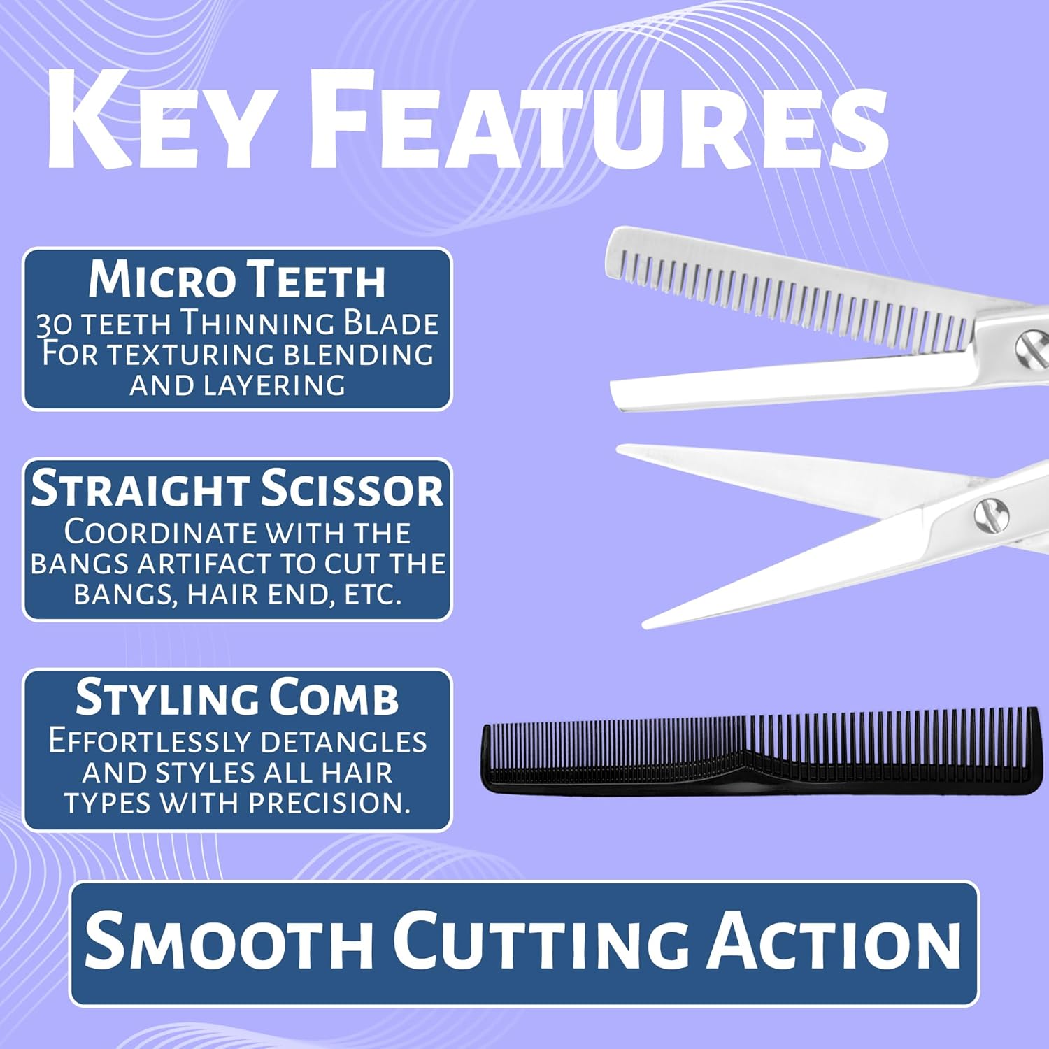 Ciseaux coiffure - Acier inoxydable - 6,5 pouces - professionnels salon