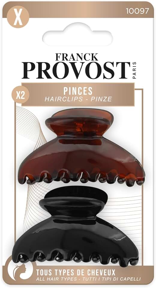 Franck Provost - Lot de 2 pinces cheveux - noir & marron - convient à tous types