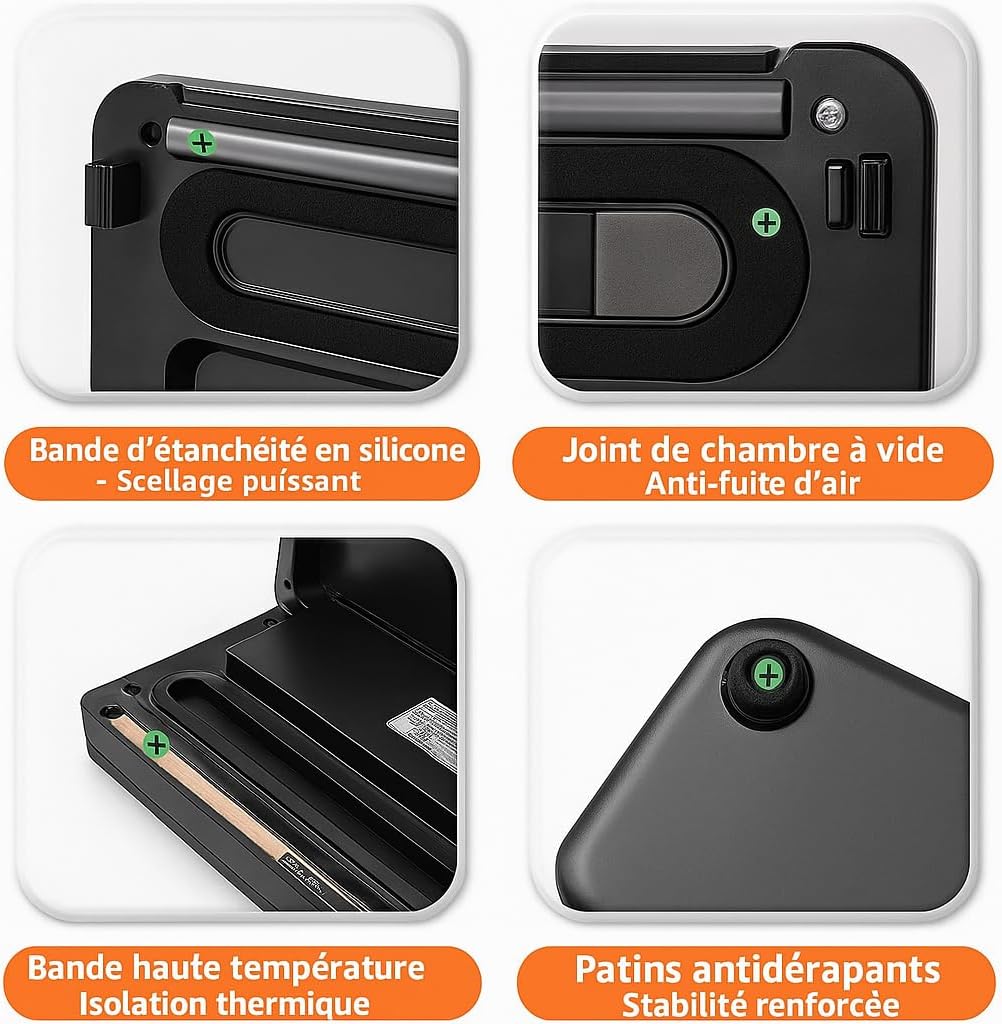 Machine sous vide alimentaire - compact - 4 modes, 85kPa, 10 sacs inclus