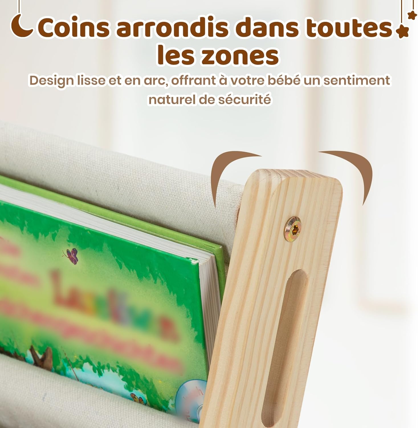 COSYLAND - Bibliothèque enfant 7 niveaux 42,5cm bois massif, stable