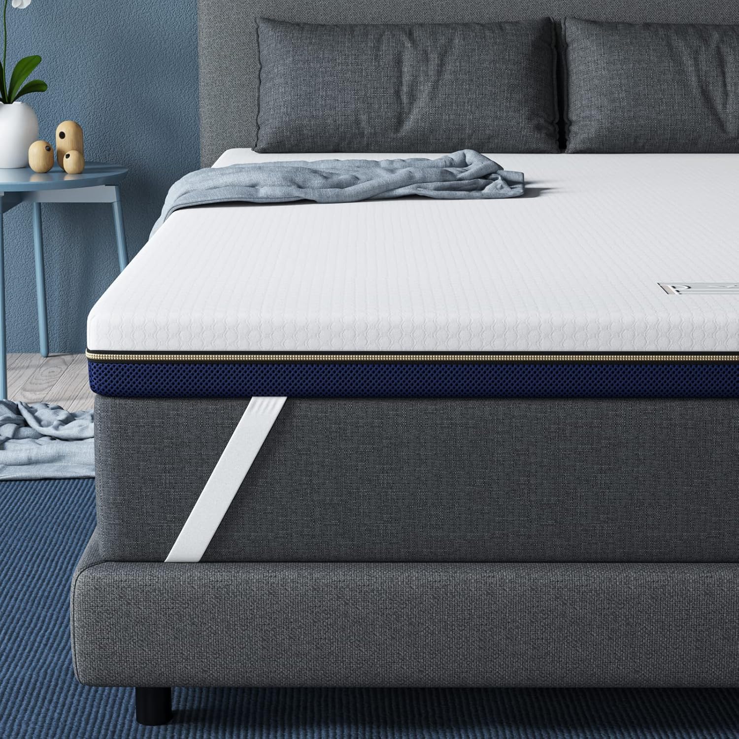 BedStory - Surmatelas Gel Mémoire 120x190cm - 7,5cm, ventilé, housse lavable