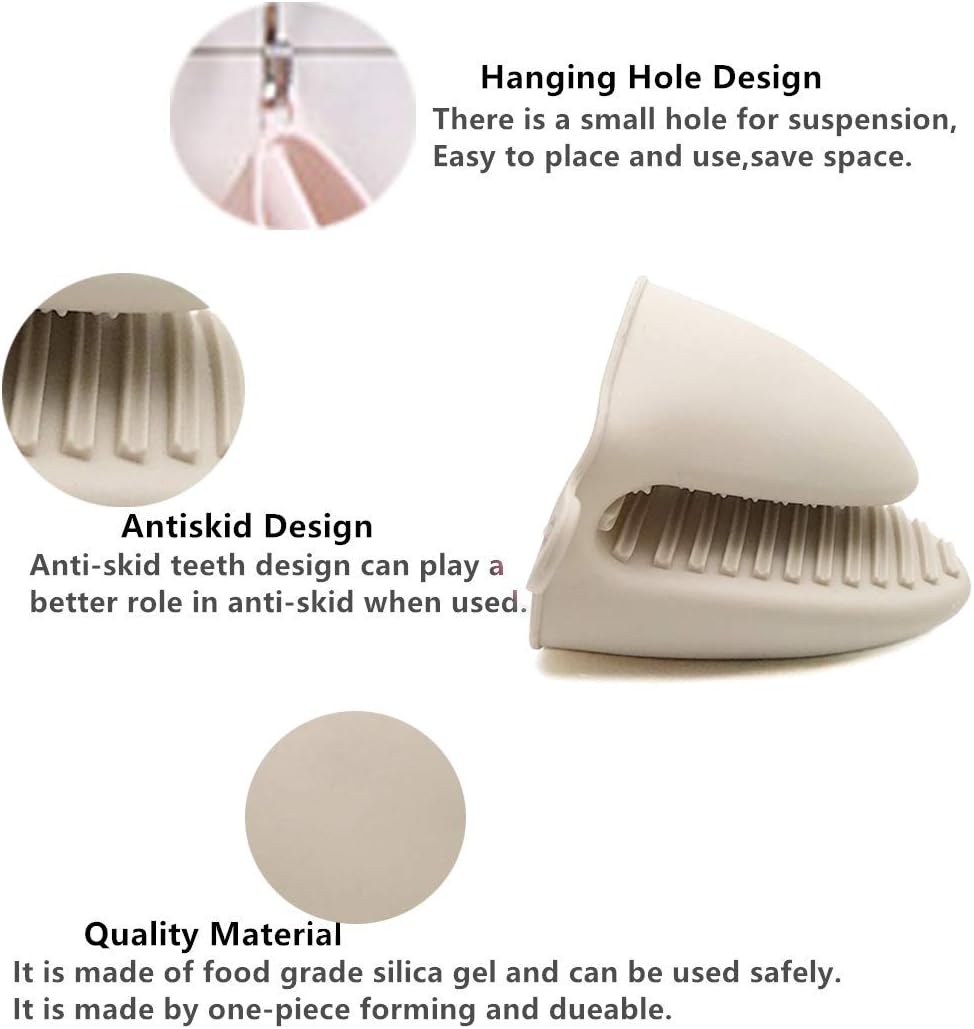 Gant de cuisine - silicone épais, résistant chaleur, abricot, cuisson