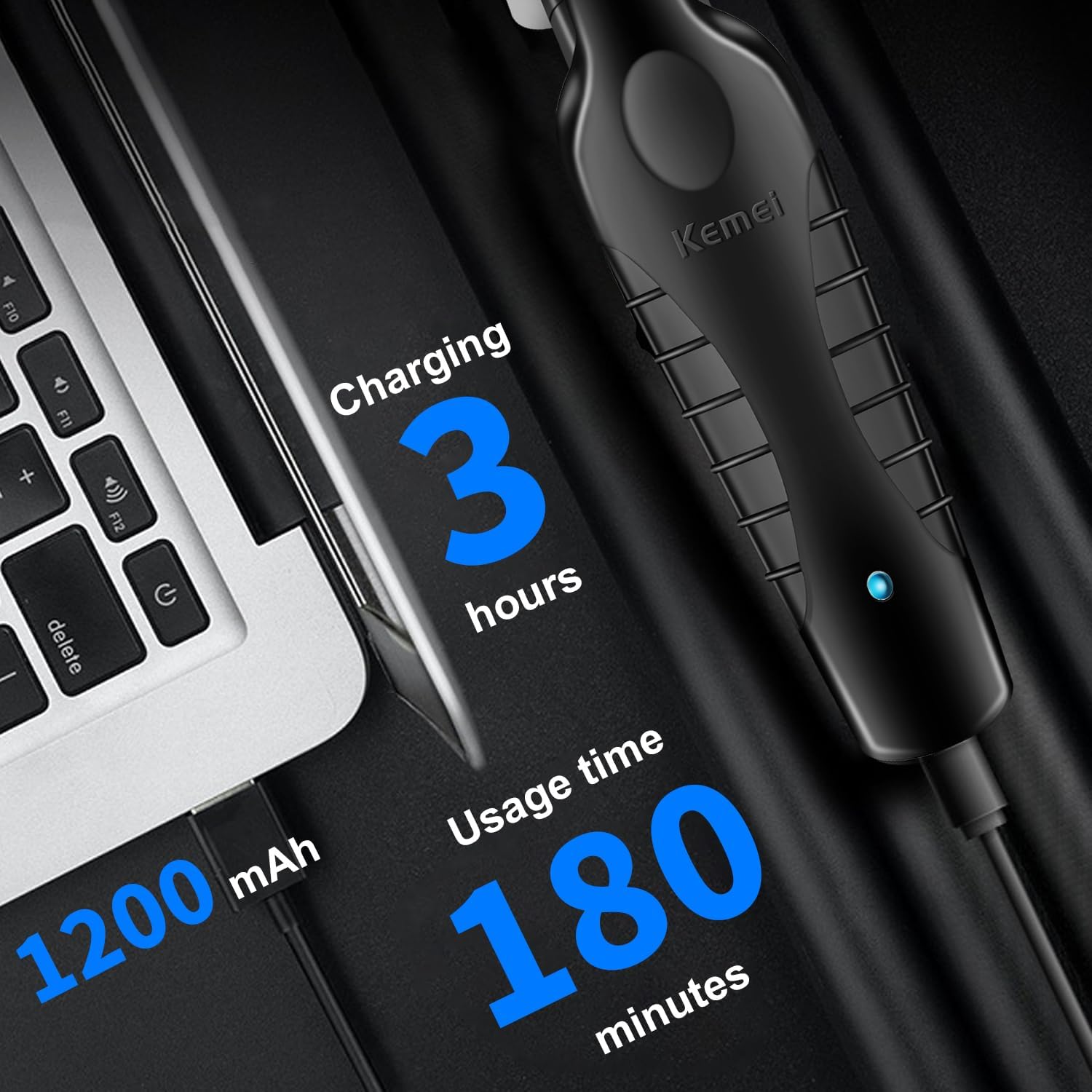 KEMEI - tondeuse cheveux/barbe sans fil, lame T, zéro écart, 2299