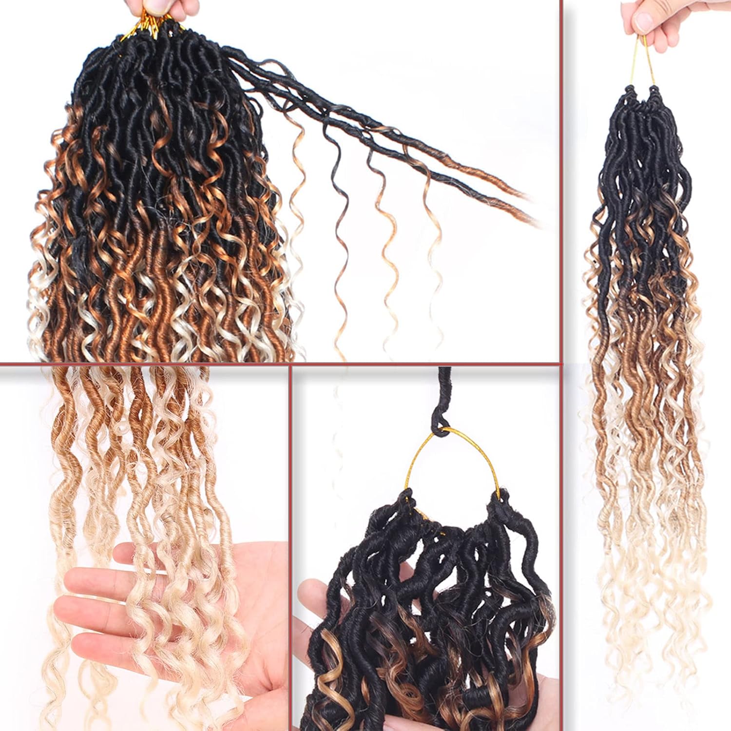 Xtrend - River Faux Locs - 18 pouces - 7 packs tresses synthétiques ondulées 16 mèches 1B#