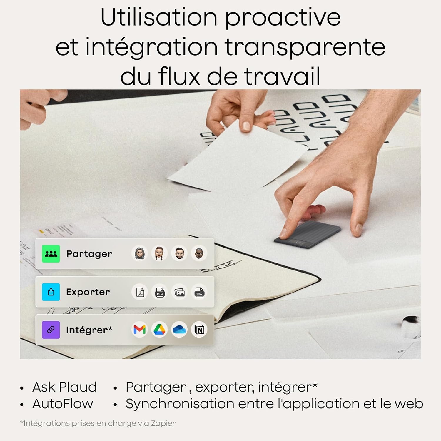 Plaud - Note Pro - enregistreur vocal IA, 50h, transcription IA
