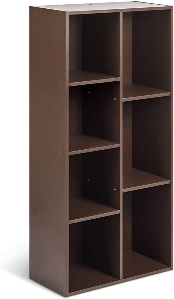 maxii-dealz Basics - Bibliothèque 7 compartiments - 50x24x106cm - cube, expresso