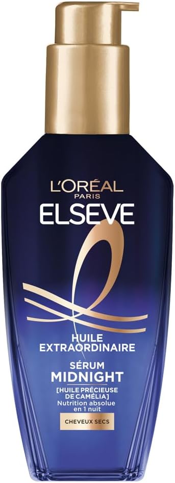L'Oréal Paris - Elseve Huile Extraordinaire - 100ml - Sérum capillaire nuit cheveux secs, nutrition, sans transfert
