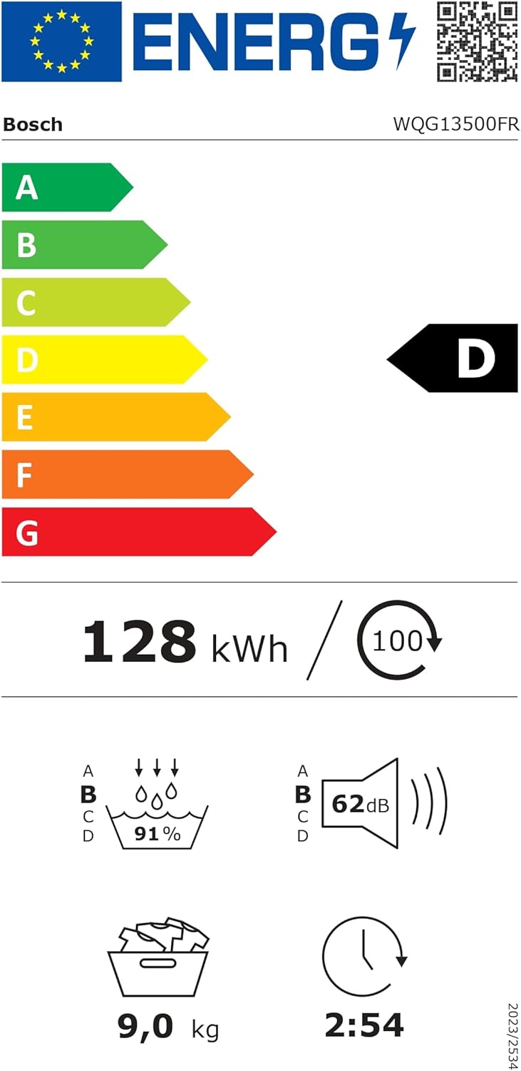 Bosch Série 6 sèche-linge pompe à chaleur 9 kg blanc WQG13500FR