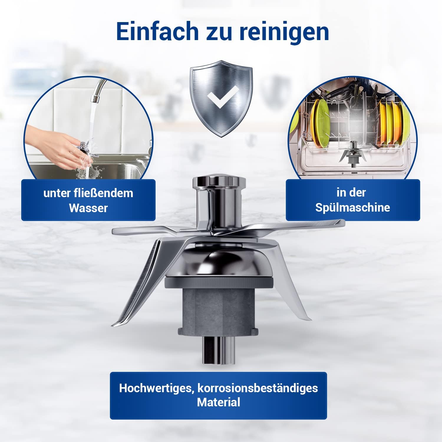 Vioks - couteau mélangeur inox SUS420, 4 lames, joint, TM21