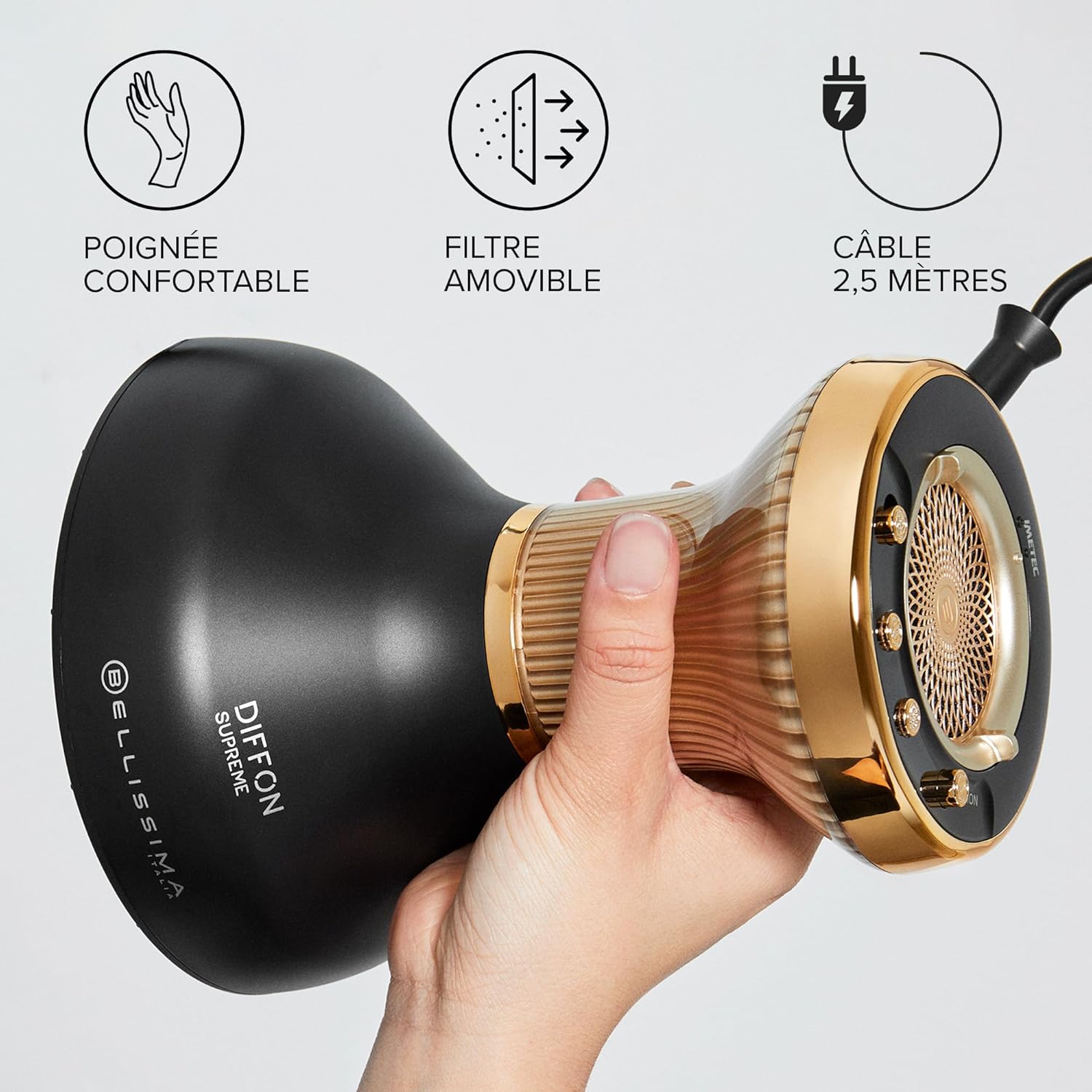 Bellissima - Diffon Supreme XL - diffuseur céramique - 2 vitesses, 3 températures, séchage ionique doux