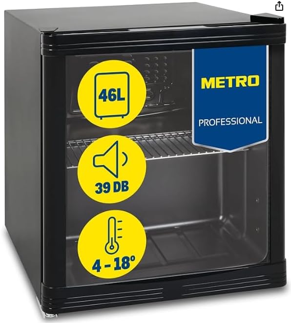 METRO Professional - minibar vitré, 46L, froid ventilé, 43x48x51.5cm - GPC1046