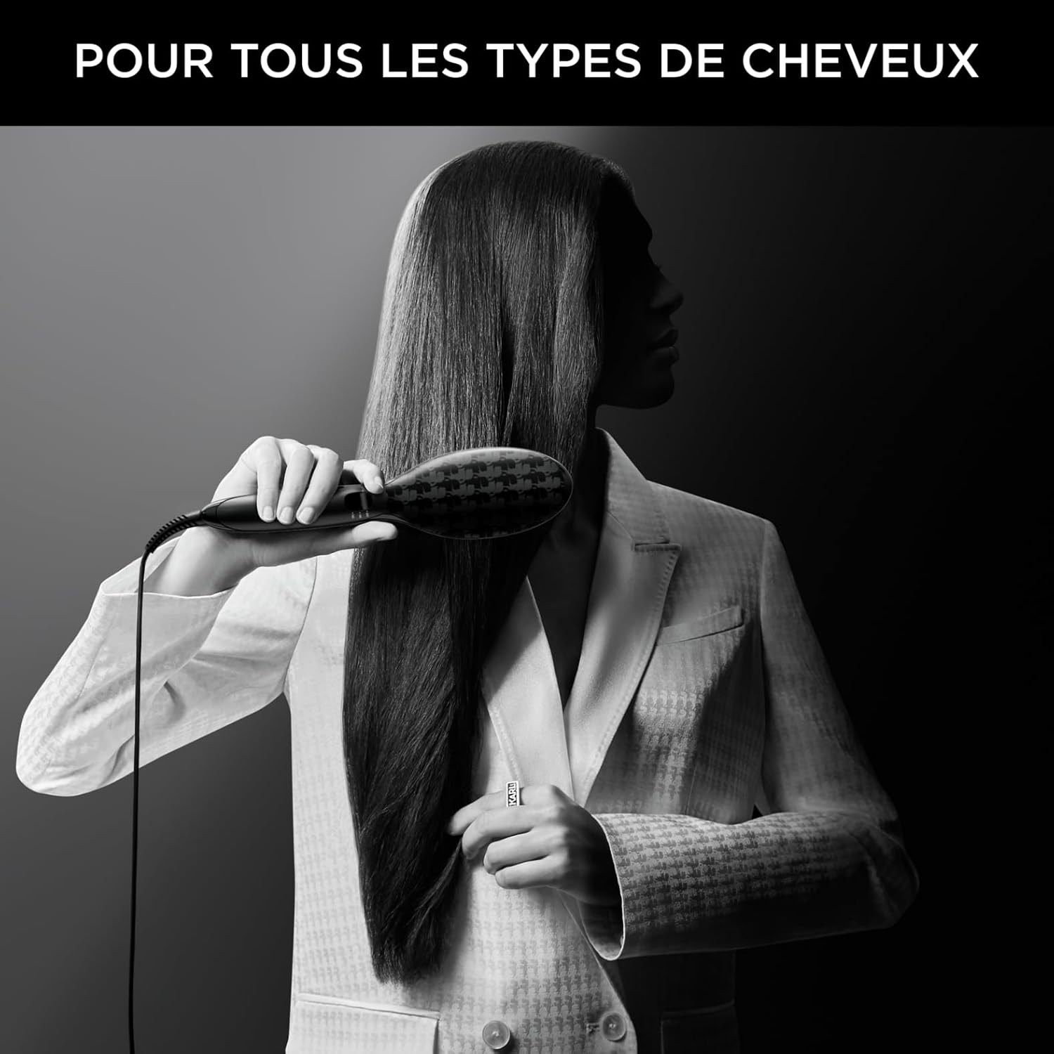 Rowenta x KARL LAGERFELD - Power Straight - brosse lissante, lissage rapide, tous types de cheveux - CF582LF0