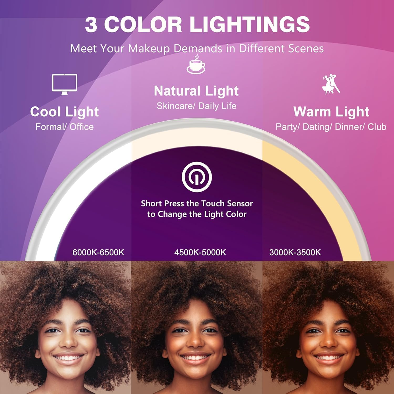 Auxmir - miroir grossissant 20x - LED, rechargeable, ventouse 360°