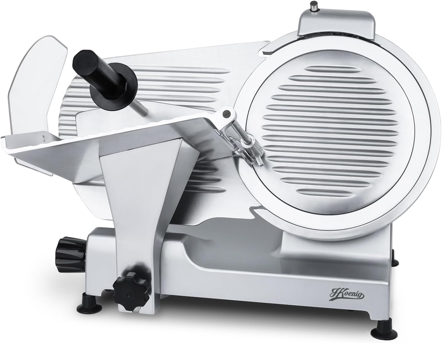 H.Koenig - trancheuse électrique MSX300 - lame 30 cm - coupe 0-15 mm, plateau large, aiguiseur, 282 rpm