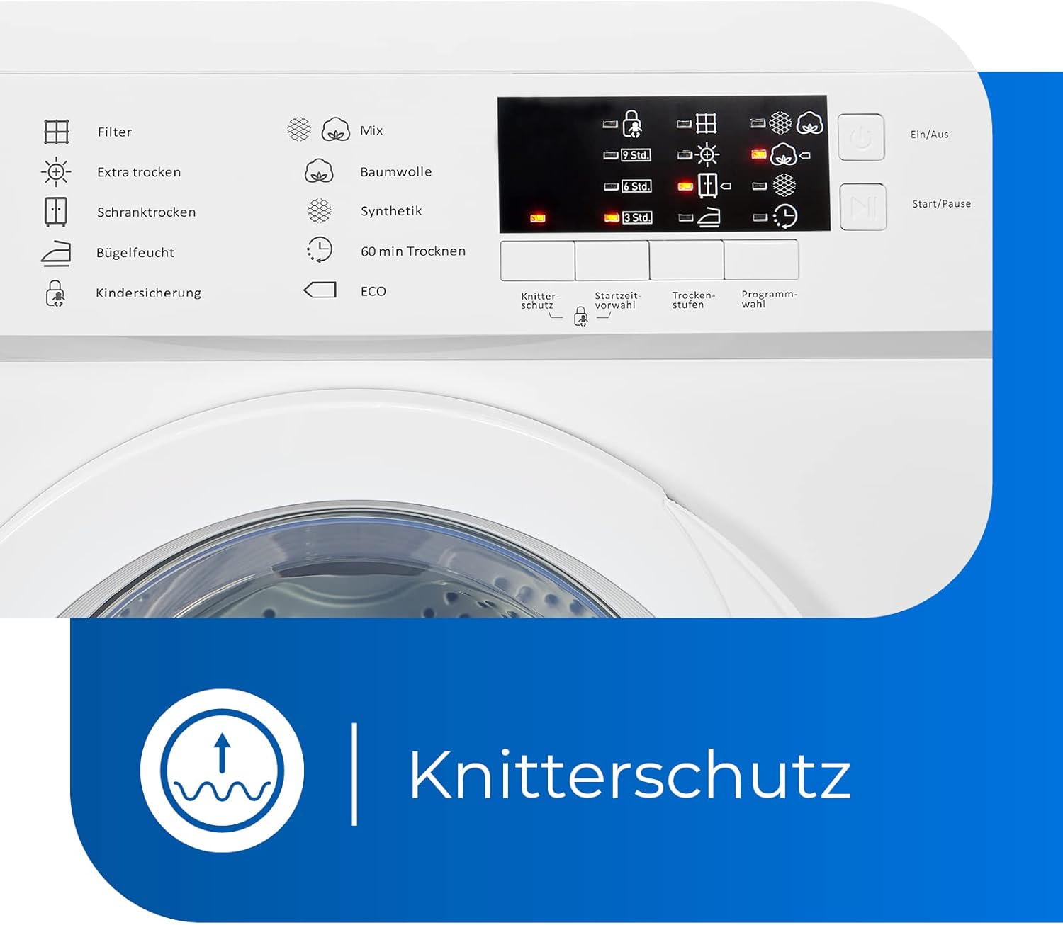 Exquisit - Sèche-linge série TAE - 7 kg, 8 programmes, départ différé, TAE70-3