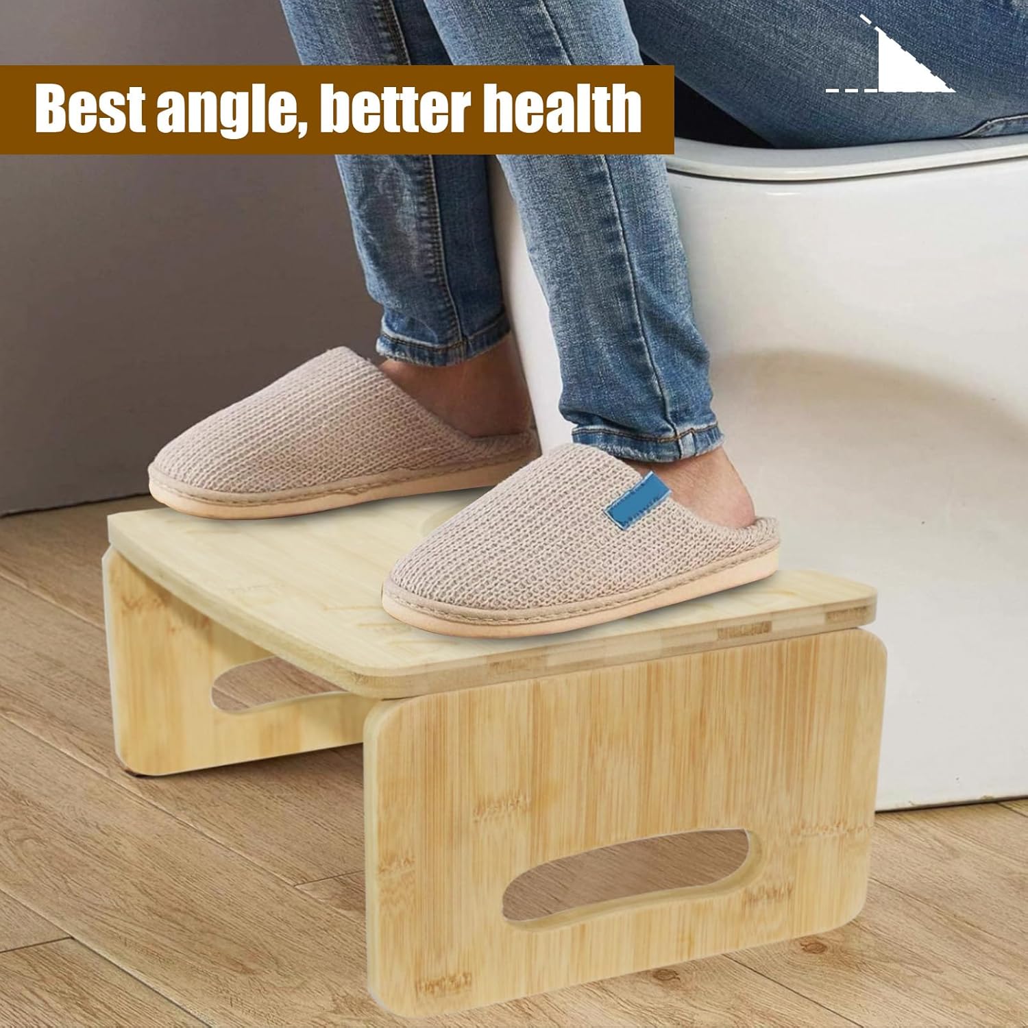 Tabouret toilette pliable - forme C bambou, ergonomique, anti-constipation, portable, pour adultes et enfants