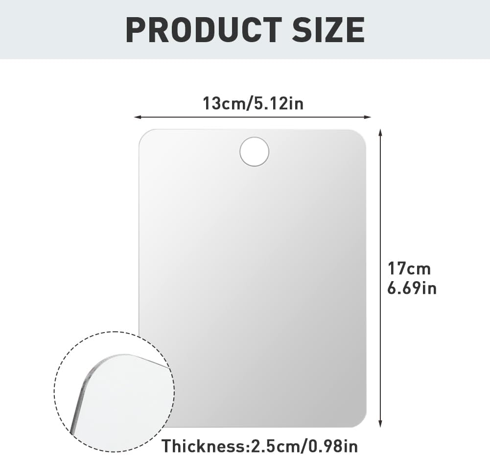 Miroir de maquillage de douche - petit format - sans buée, portable, ventouse