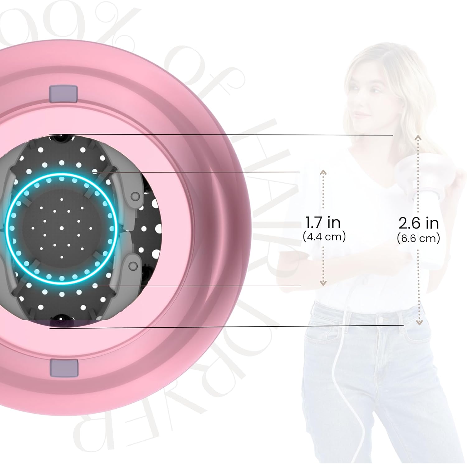 Diffuseur universel cheveux bouclés 4.4-6.6 cm anti-frisottis bleu