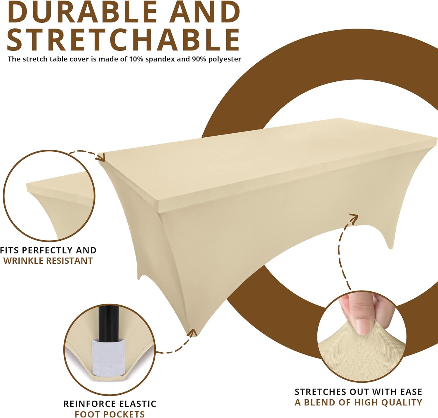 Utopia Kitchen - nappe extensible 122 cm - polyester spandex lavable