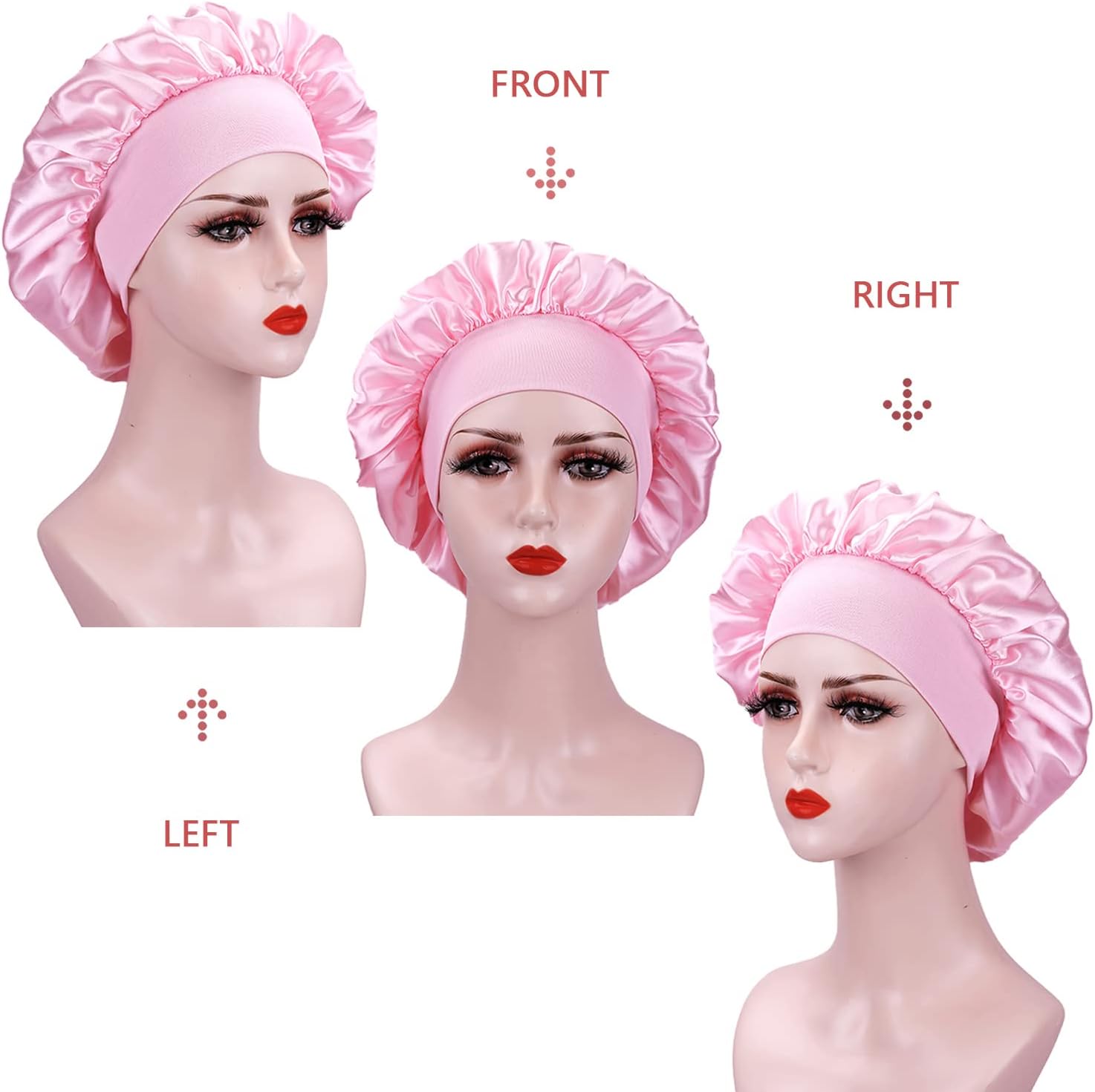 Bonnet satin cheveux nuit - lot de 2 - protection soie, femme, taille unique