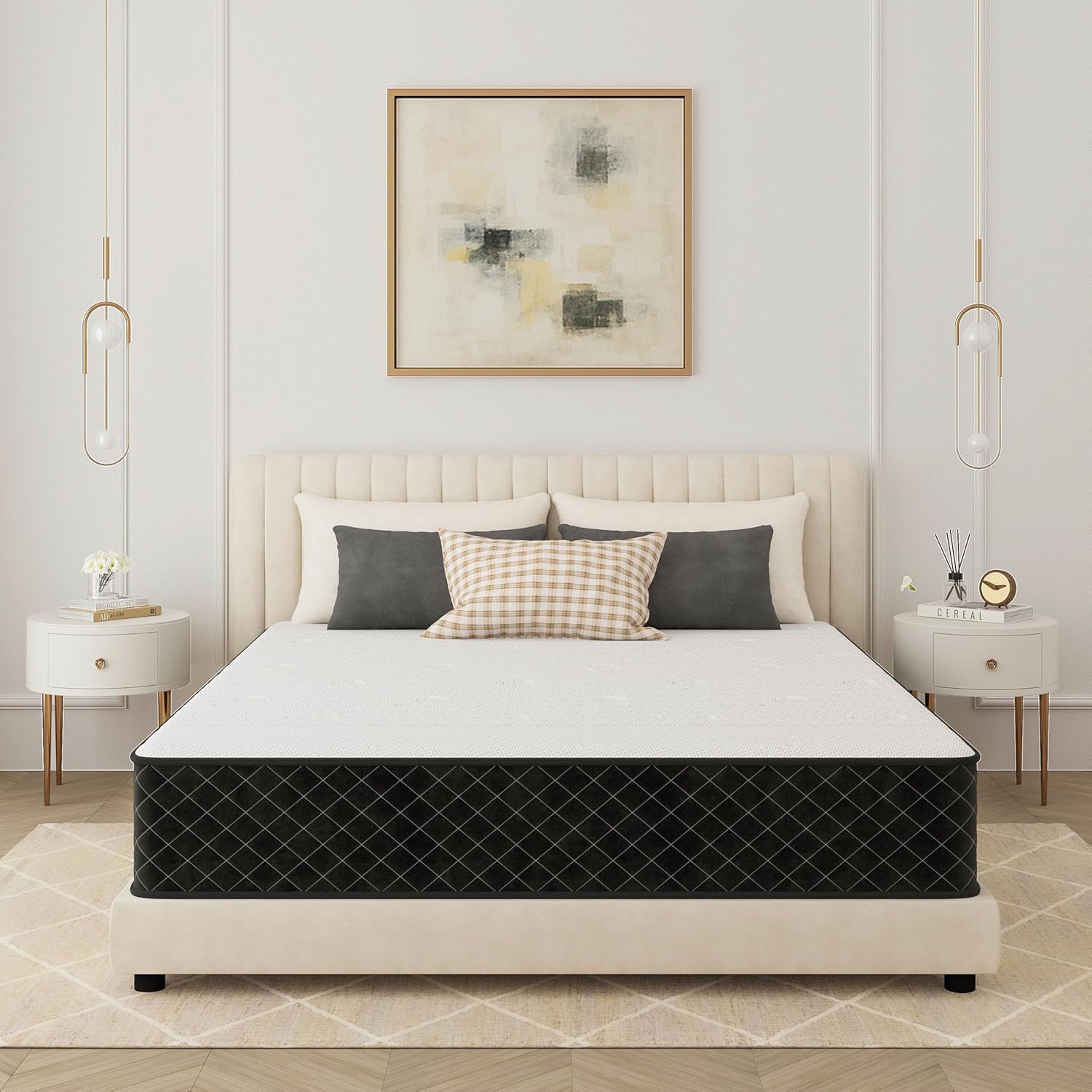 PurrJoys - Matelas Hybride - 90x200 cm - Ressorts H3/H4, mémoire de forme, 7 zones ergonomiques, 20 cm
