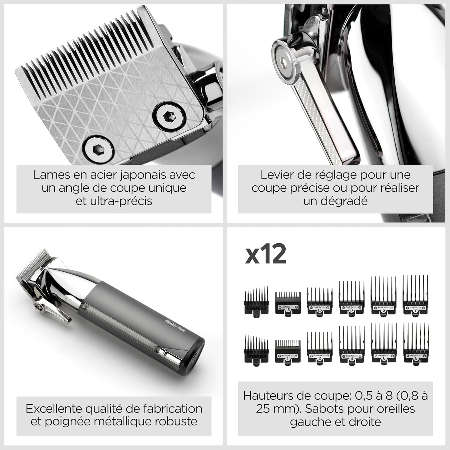 BaByliss - Super-X Metal - sans fil, acier japonais, digital, E996E