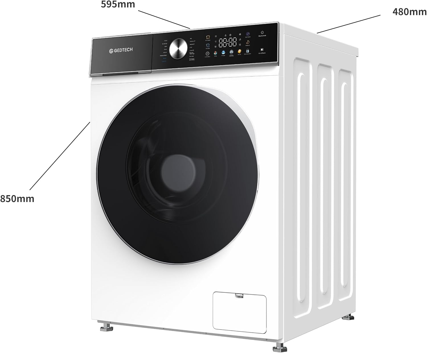 GEDTECH - lave-linge frontal 8kg, 1200tr/mn, LED, eco, GLLPS81400WH