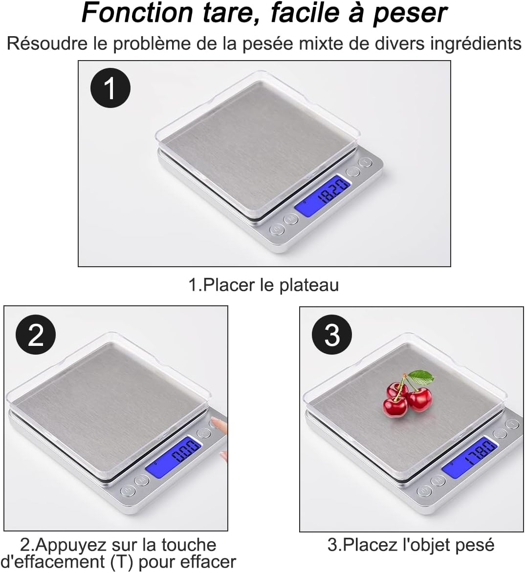 Diyife - Balance de précision 500g/0.01g - écran LCD, tare, PCS