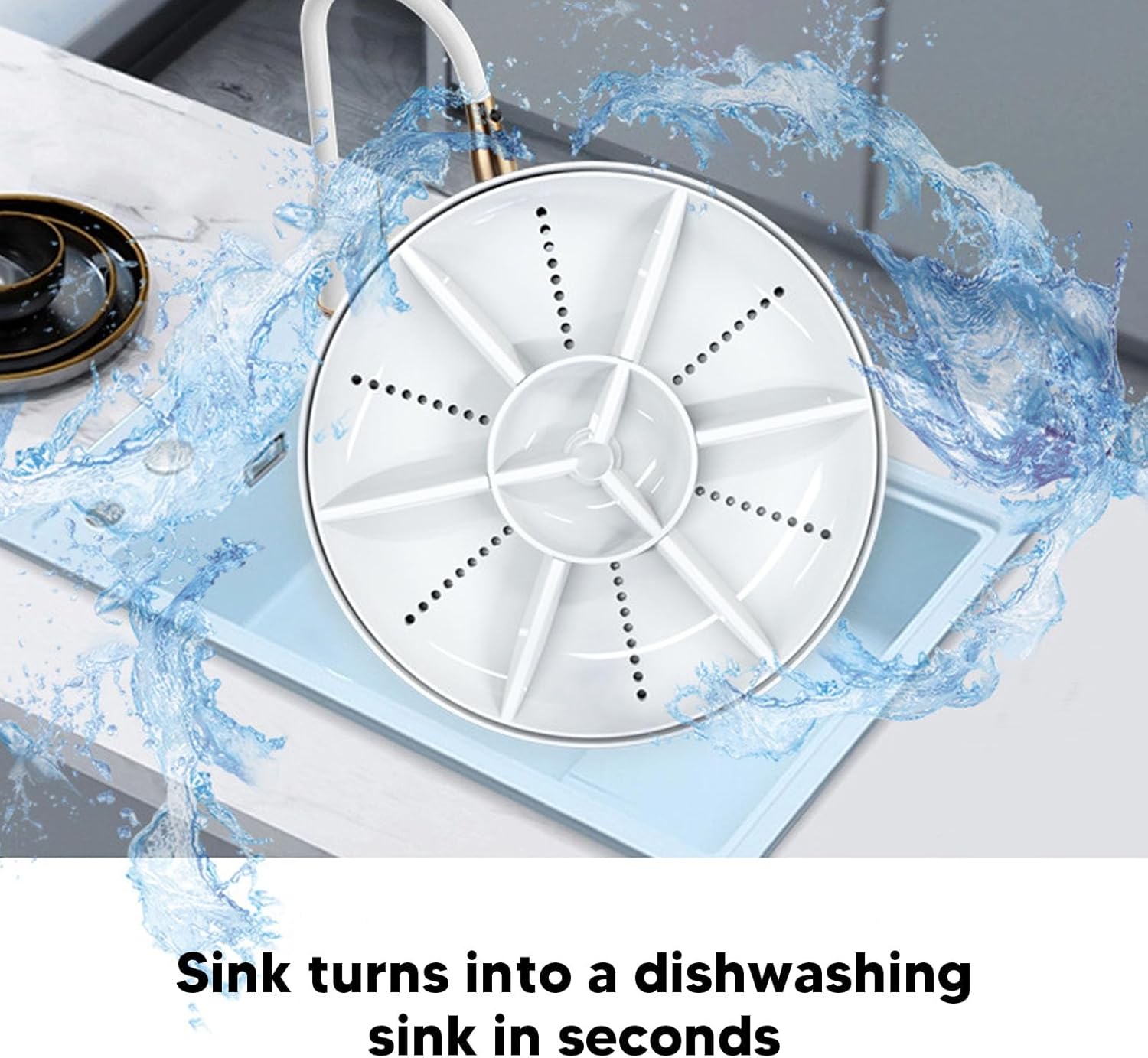 Focket - Mini lave-vaisselle portable USB, sans fil, arrêt auto, compact