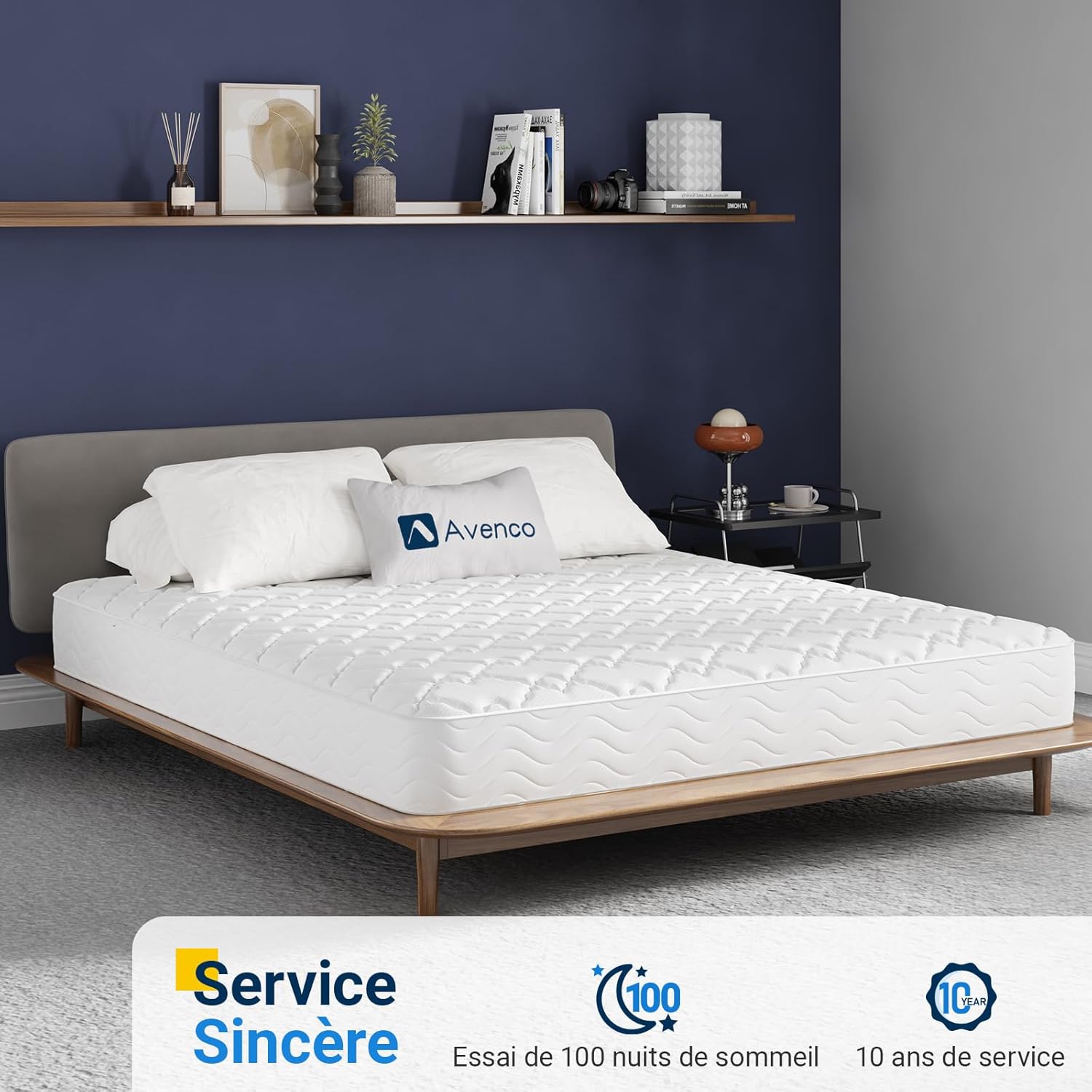 Avenco - matelas ressorts ensachés 140x190 - 20cm confort et soutien