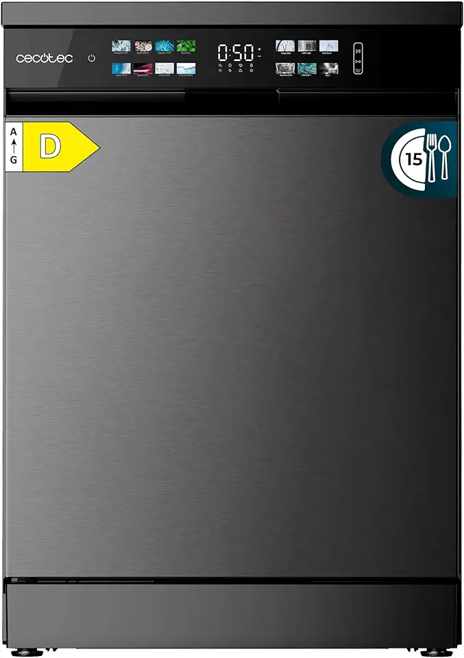 Cecotec - Bolero Aguazero (série 6210) - 60cm - 15 couverts, Classe D, écran FullColor, Dual Zone, Aquastop, plateau rég