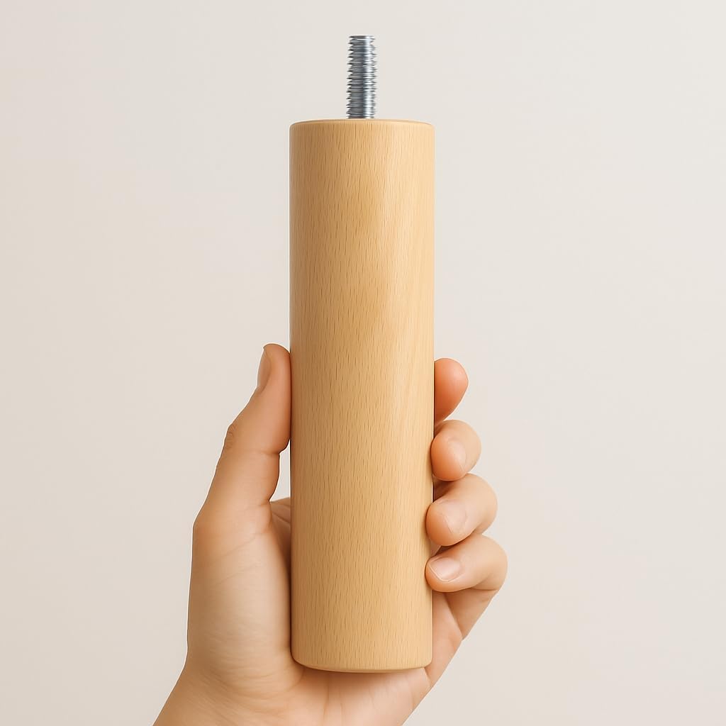 La Fabrique de Pieds - Cylindres bois verni clair - 25x6x6cm - lot de 4 - AM20170003