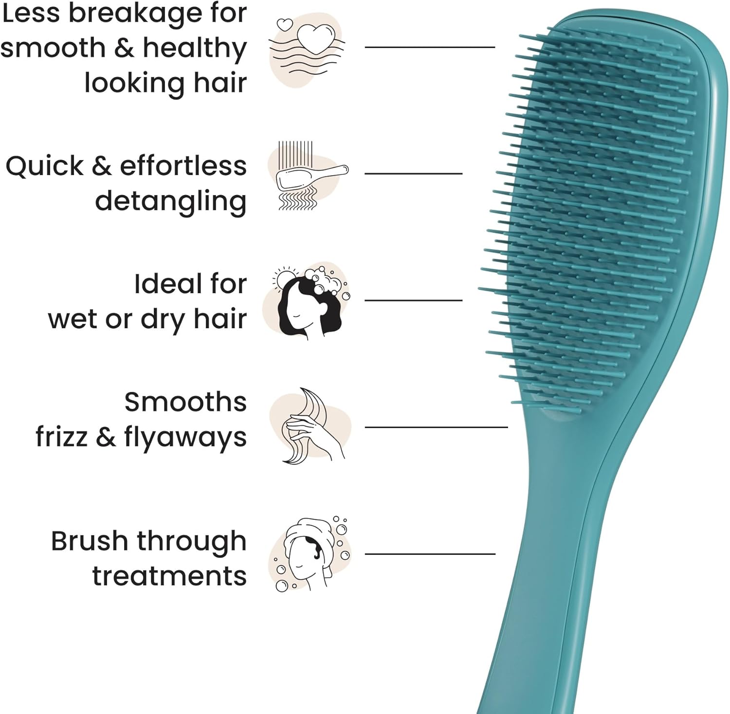 Tangle Teezer - Ultimate Detangler - brosse démêlante, picots doux, réduit casse, tous cheveux, sarcelle