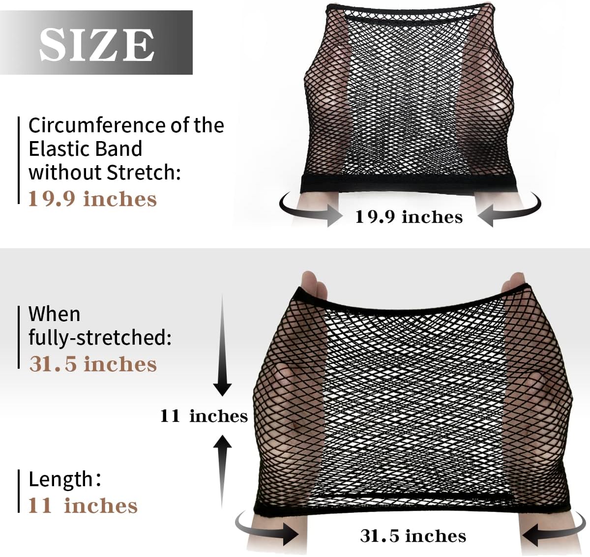 Dreamlover - filet à perruque, 2 pièces, maille noire, confortable