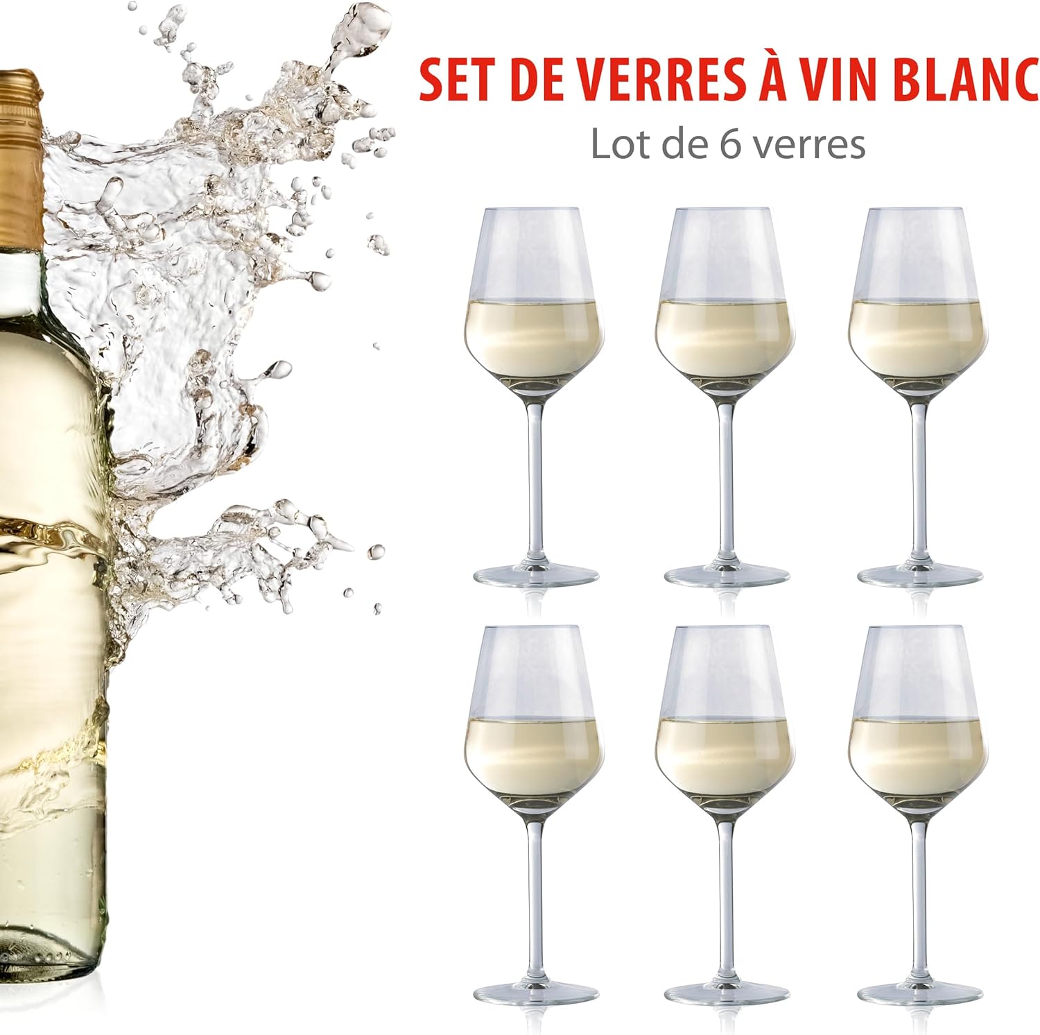 Alpina - Verre à vin blanc Claire - 37cl - lot de 6 verres