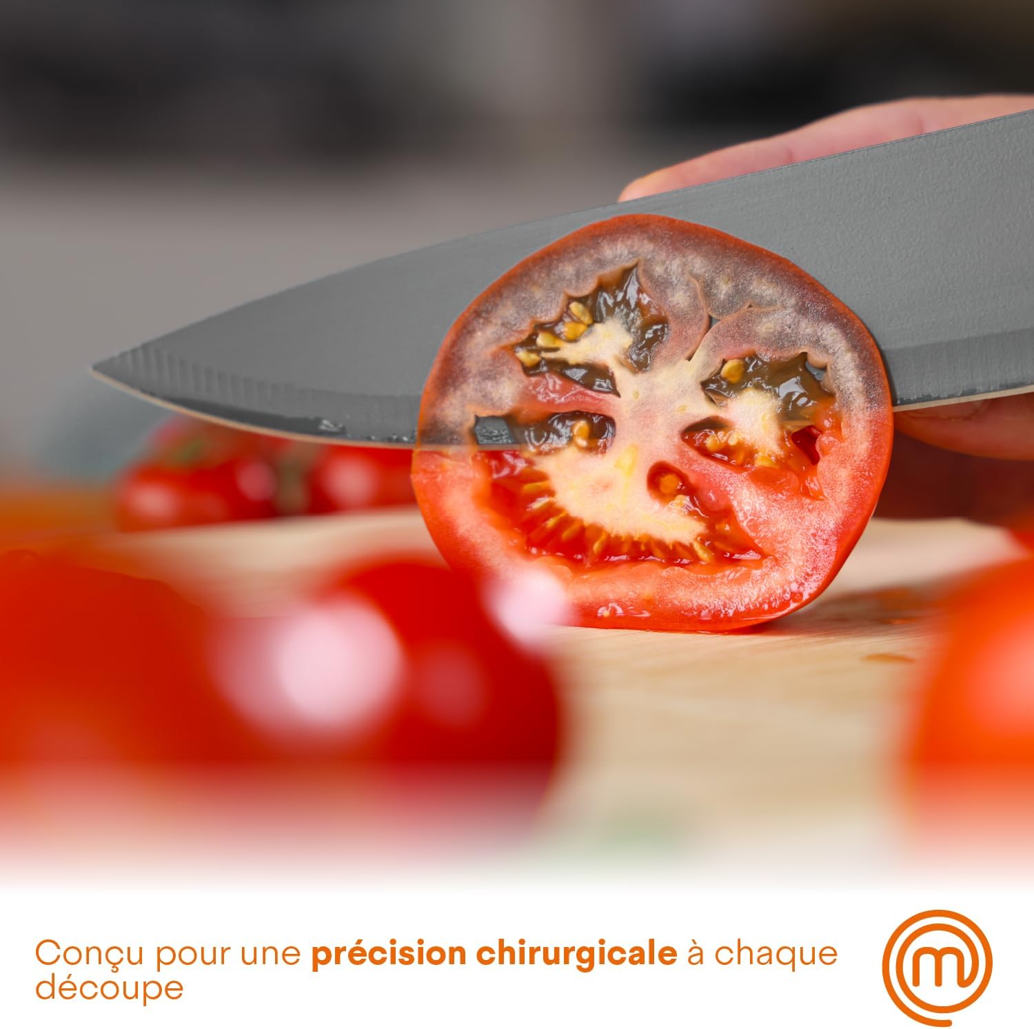MasterChef - Bloc couteaux cuisine - inox, lame chef, manche ergonomique