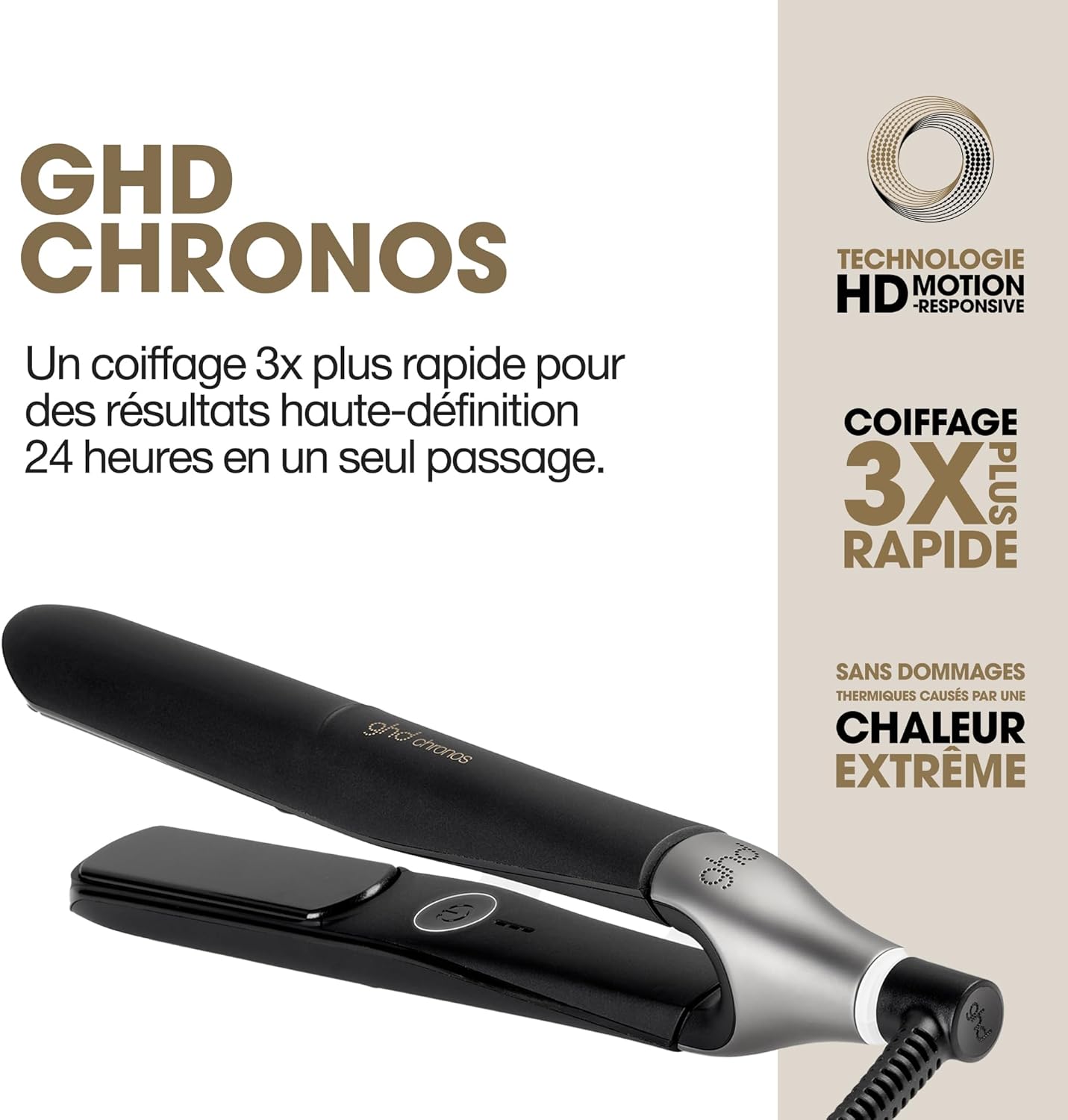 ghd - Lisseur Chronos - coiffage rapide, anti-frisottis, brillance