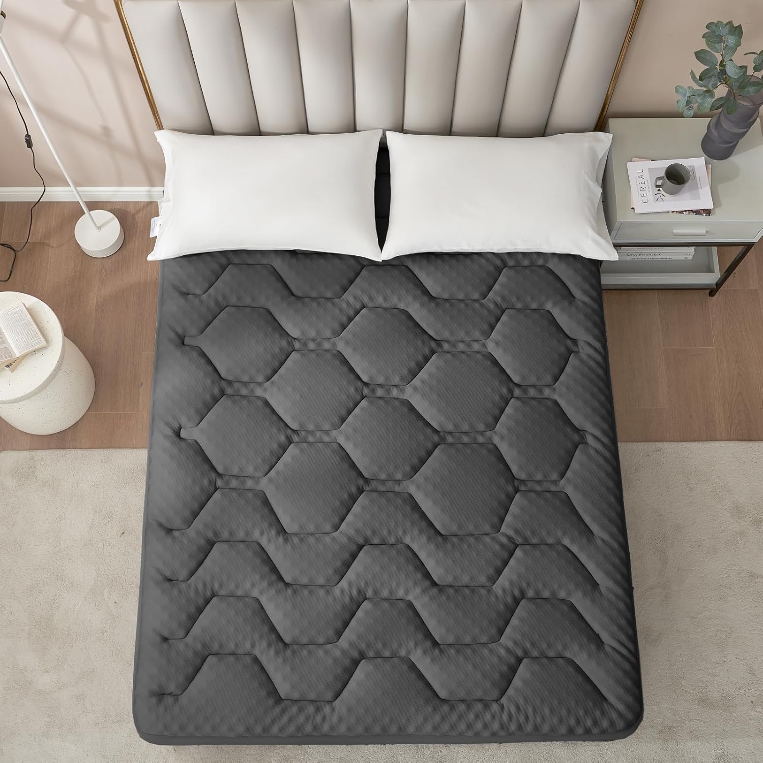 EHEYCIGA - Surmatelas mémoire forme - 80x190 cm - rafraîchissant, poche profonde