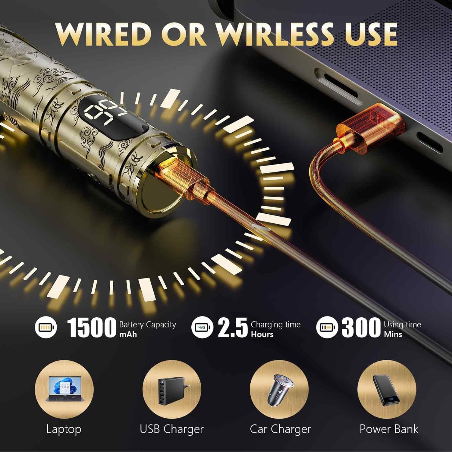 Tondeuse cheveux homme - finition T zéro - LED, coupe précise, rechargeable