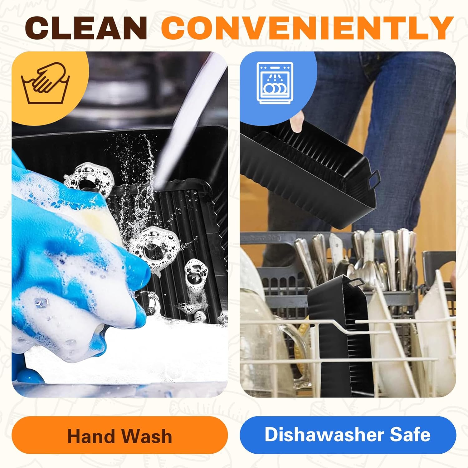 Accessoire air fryer silicone - compatible Ninja Foodi 10,4L - lot de 3 - résistants chaleur - AF500EU