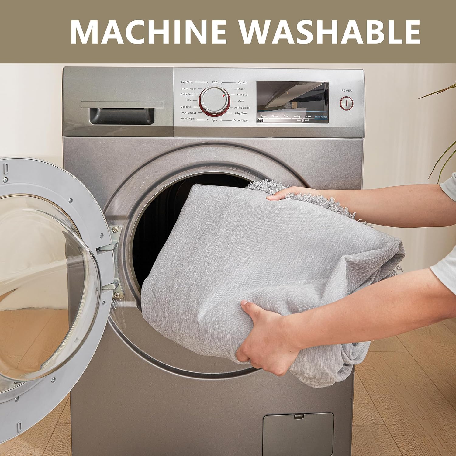 MYSKY HOME - housse canapé - 230x300 cm - anti-rayures, animaux, gris clair