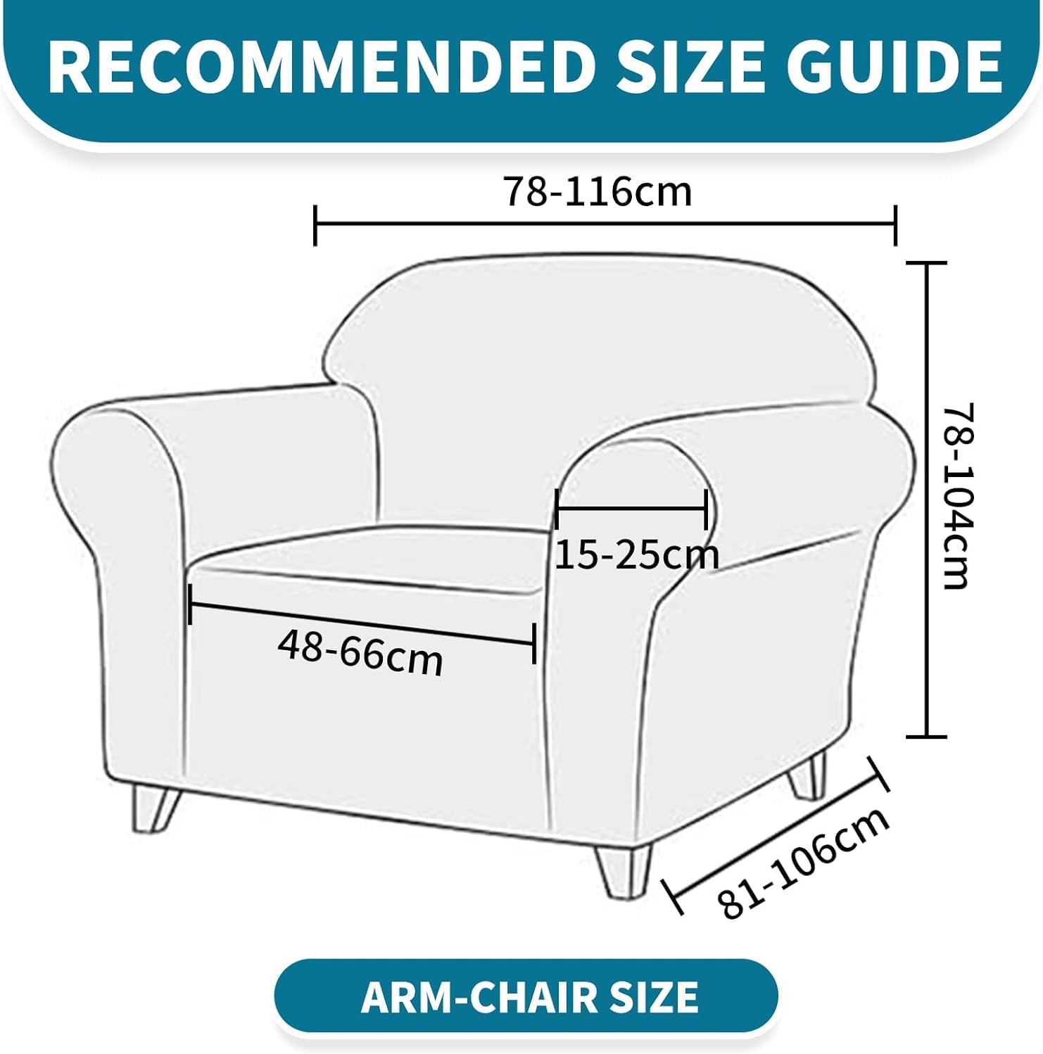 Housse Canapé Extensible 1 Place - gris foncé - accoudoirs - antidérapante, antisalissure, super élastique